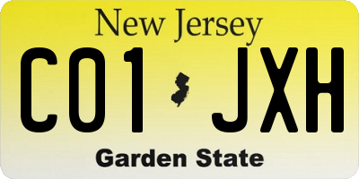 NJ license plate C01JXH