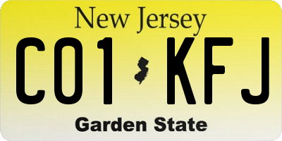NJ license plate C01KFJ