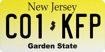 NJ license plate C01KFP