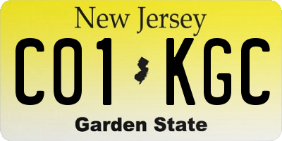 NJ license plate C01KGC