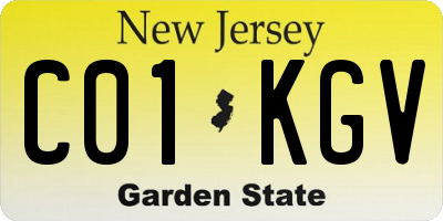 NJ license plate C01KGV