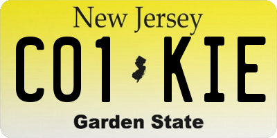 NJ license plate C01KIE
