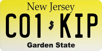 NJ license plate C01KIP