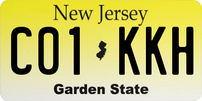 NJ license plate C01KKH