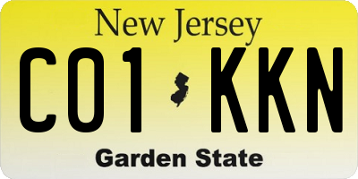 NJ license plate C01KKN