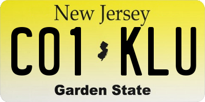 NJ license plate C01KLU