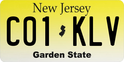 NJ license plate C01KLV