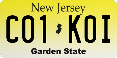 NJ license plate C01KOI