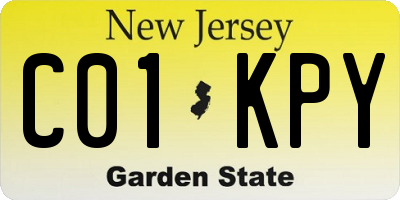 NJ license plate C01KPY