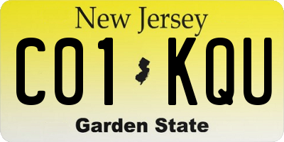 NJ license plate C01KQU