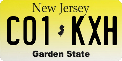 NJ license plate C01KXH
