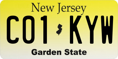 NJ license plate C01KYW