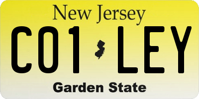 NJ license plate C01LEY