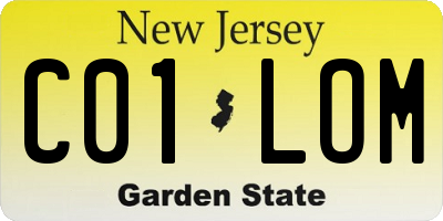 NJ license plate C01LOM