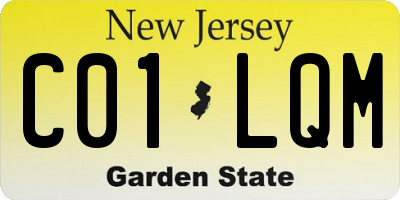 NJ license plate C01LQM