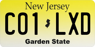 NJ license plate C01LXD