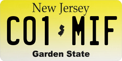 NJ license plate C01MIF