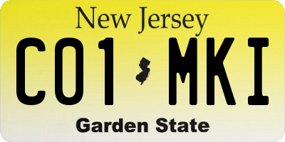 NJ license plate C01MKI