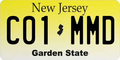 NJ license plate C01MMD