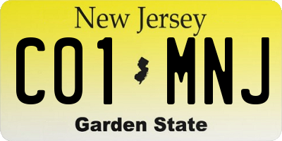 NJ license plate C01MNJ