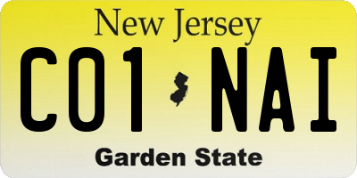 NJ license plate C01NAI