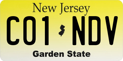 NJ license plate C01NDV