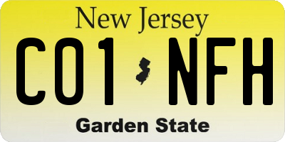 NJ license plate C01NFH
