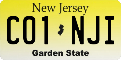 NJ license plate C01NJI