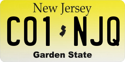 NJ license plate C01NJQ