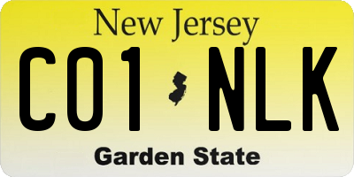 NJ license plate C01NLK