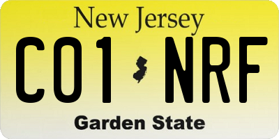 NJ license plate C01NRF