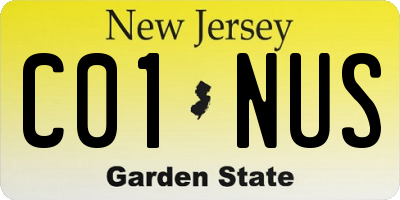 NJ license plate C01NUS