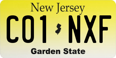 NJ license plate C01NXF