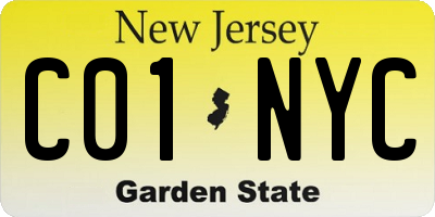 NJ license plate C01NYC