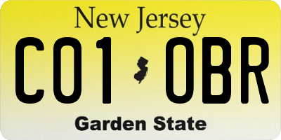NJ license plate C01OBR