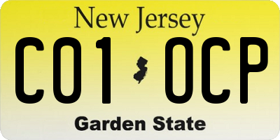 NJ license plate C01OCP