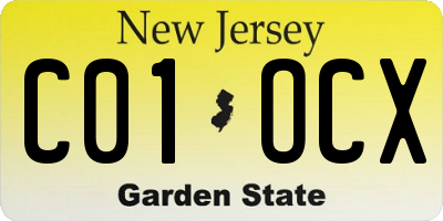 NJ license plate C01OCX