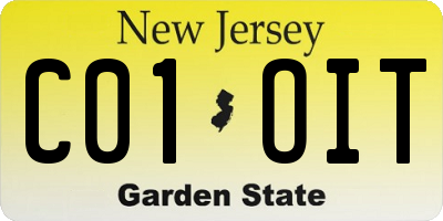 NJ license plate C01OIT
