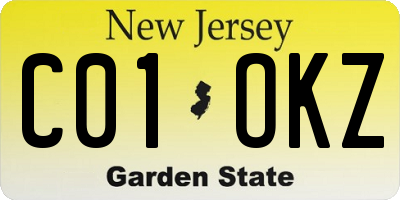 NJ license plate C01OKZ