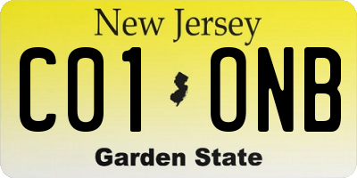 NJ license plate C01ONB
