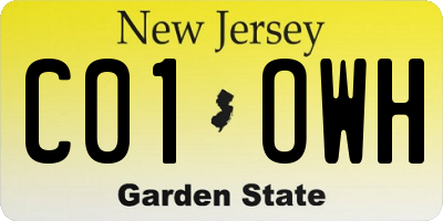 NJ license plate C01OWH
