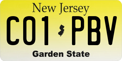NJ license plate C01PBV