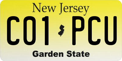 NJ license plate C01PCU