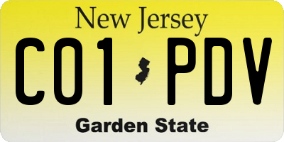 NJ license plate C01PDV