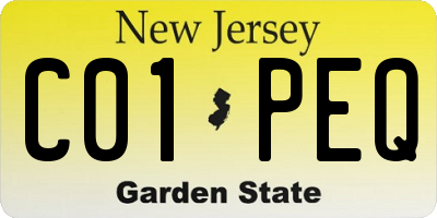 NJ license plate C01PEQ