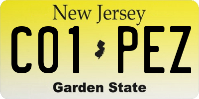NJ license plate C01PEZ