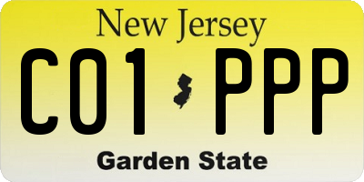 NJ license plate C01PPP