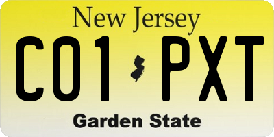 NJ license plate C01PXT