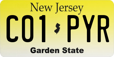NJ license plate C01PYR