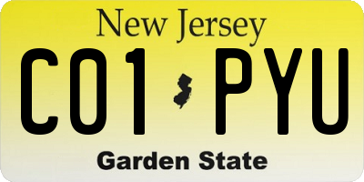 NJ license plate C01PYU